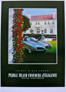 39th Annual Pebble Beach Concours 1989 Poster Alfa Romeo Bertone