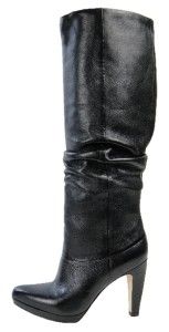 Joan David Womens Bathanne Leather Knee Boots 7 5 M Black