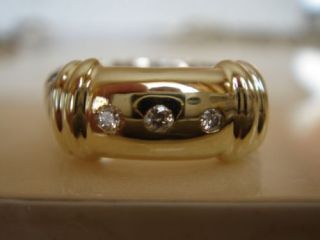 New David Yurman 14 K Gold SS Large Metro Diamond Ring