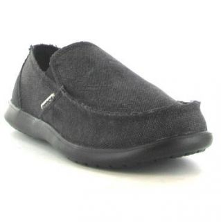 Crocs Genuine Santa Cruz Mens Canvas Slip on Shoes Black Sizes UK 7 13