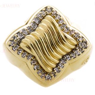 David Yurman 18K Yellow Gold Pave Diamond Ring