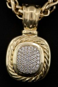 Rare David Yurman 18k Gold 6mm Wheat Chain Necklace w/ Albion Enhancer