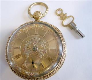 litherland davies h solid 18k english pocket watch