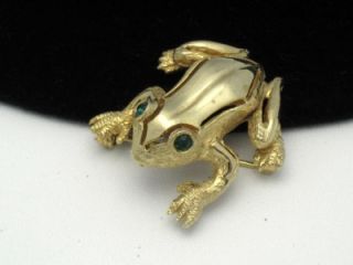 De Nicola DeNicola Vintage Figural Frog Brooch Pin Rhinestone