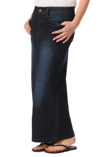 Long Denim Skirt Indigo Womens Blue Full Length SKIRT45