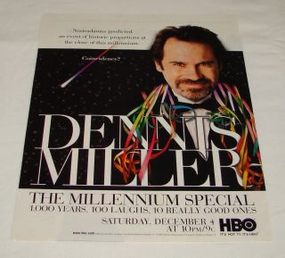 1999 HBO Ad Page Dennis Miller Millennium Special