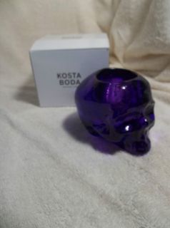 Kosta Boda Still Life Purple Skull Votive By Ludvig Löfgren