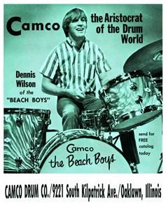 Dennis Wilson Poster Ad Camco Drums Beach Boys DW RARE