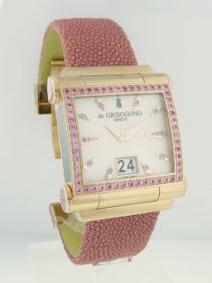 De Grisogono Model Grande S08 Watch 18K Rose Gold with Pink Sapphires