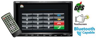 Pyle PLDNV78I 7 in Dash Touch Monitor DVD USB SD Bluetooth Dial Pad w