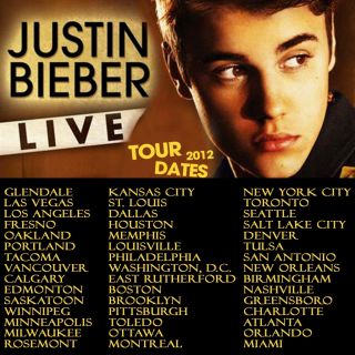 Justin Bieber Believe Live Tour Dates 2012 Two Side Black Shirt s M L