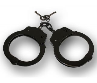  PLATED DOUBLE LOCK POLICE HAND CUFFS W/ KEYS Security Law Enforcement