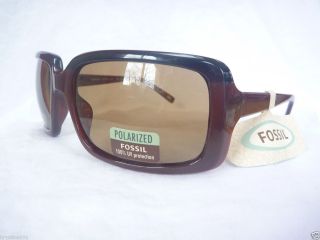  Rosedale Brown Polarized Womans Sunglasses Authentic Fossil New