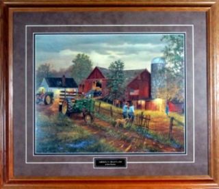 Dave Barnhouse American Heartland Tractor Farm Print Framed 29 x 25.5