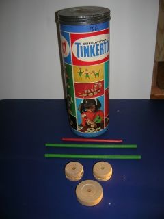 Vintage Tinkertoys Little Designer No. 126 in Original Cardboard Tube
