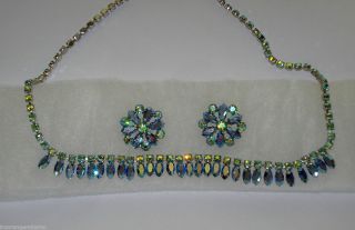  Rhinestone Cleopatra Style Necklace Matching Earings B David