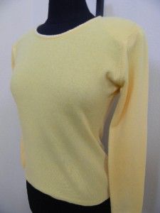  Scotland Debra C Beverly Hills Yellow Cashmere Sweater Sz M L
