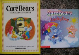 Lot of 2 Childrens Books Vintage 80s Care Bears Carebears Witch Down