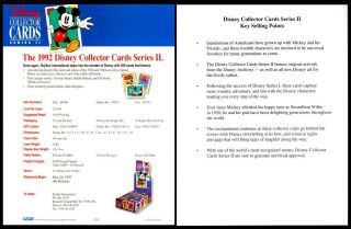Disney Collector Cards Series 2 Sell Sheet