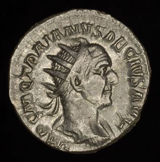 Ancient Roman Silver Antoninianus Coin of Trajan Decius
