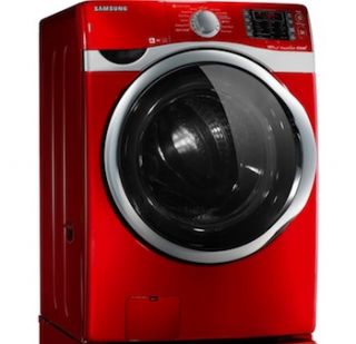 New Samsung Red Steam Front Load Washer and Steam Gas Dryer WF511ABR