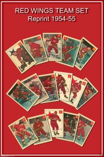 Detroit Red Wings Team Set Reprint (PH 1954 55) 16 cards Mint
