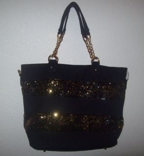 Deux Lux BLACK CHEETAH Sequin Tote Shopper Handbag shoulder bag NWT