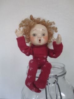 One of a Kind Jar Fairy Wax over Porcelain Lucia and Judith