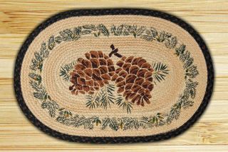 Large Pinecone 20 x 30 Braided Oval Scatter Rug