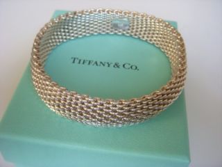 Tiffany & Co. Sterling Silver Somerset Mesh Bracelet With Box