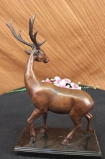15 Bronze Marble Statue Elk Stag Buck Deer Lodge Decor