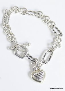 David Yurman Cable Heart Charm Bracelet