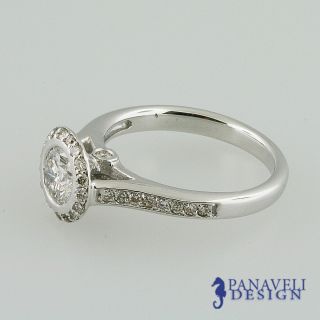 00 ct Round Diamond Bezel Set Engagement Ring 14k White Gold