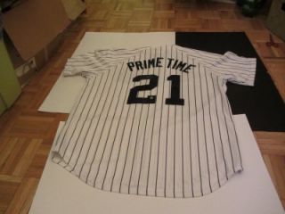 Deion Sanders Signed Autographed Custom Prime Time Yankees Jersey
