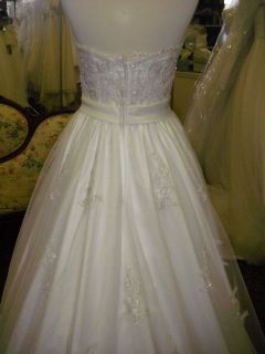 DaVinci White Embroidery Bead Lace Bridal Gown Wedding Dress NWT $