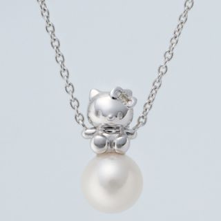 Sanrio Hello Kitty Pearl Diamond Kitty Pendant Necklace Accessory