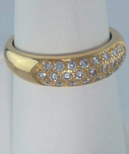  gold 1 2ct round diamond pave dome wedding band fine ring 5mm n433