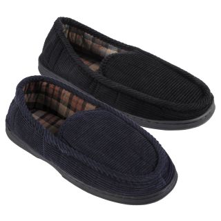 Daxx Mens Lined Corduroy Moccasin Slipper Shoes