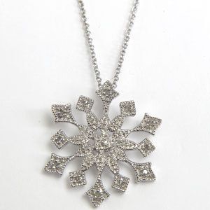Ct Snowflake Diamond Necklace 18 Silver Pendant Jewelry Mom Wife