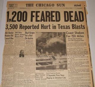Chicago Newspaper April 17 1947 Texas City Explosion