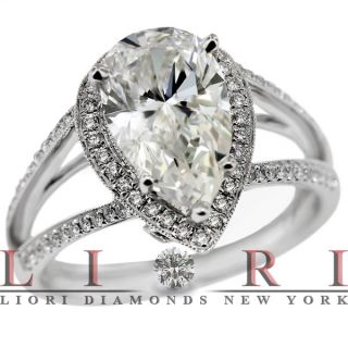  49 carat h si2 pear shape diamond engagement ring 18k 1 888 888 3321