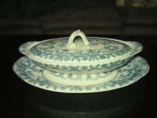 Copeland Antique Spode DELHI 1880 3 Pc Serving Set Covered Bowl