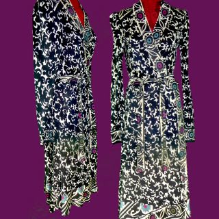Diane Von Furstenberg Silk Jersey Wrap Dress Sz 10 Chic Ethnic Bokhara