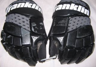  Used Pro Stock Franklin 8505 Andy Delmore Flyers 14 Ice Hockey Gloves