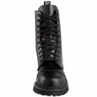 Demonia 1 Goth Punk Combat Black Leather Mens Ankle Boots Rocky 10 B