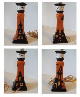  Halloween Lamp OOAK Witches Black Cats Ghosts Witch by Demy HP