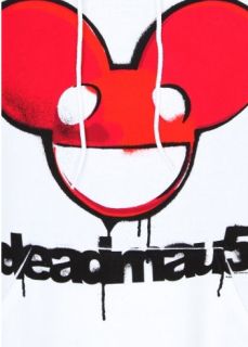 Deadmau5 Red Mouse Face White Pullover Mens Hoodie