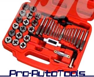 40pcs Tap and Die Set Wrench Screw Driver Pitch Gauge