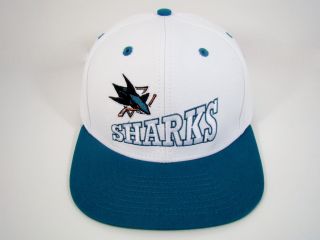San Jose Sharks Snapback Hat White Delta Logo NHL