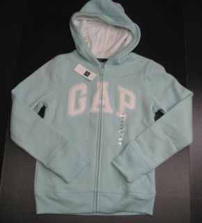Girls Gap Kids Arch Logo Hoodie Jacket M 8 Zip Front Sweatshirt Pastel